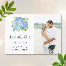 Reserva La Fecha Blue Hydrangea Boda Floral Foto Guardar fecha