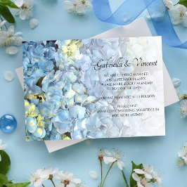Reserva La Fecha Blue Hydrangea Floral Wedding Save the Date