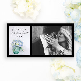 Reserva La Fecha Blue Hydrangea Flowers Jar Wedding Save the Date