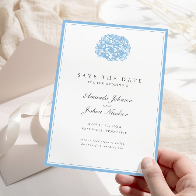 Reserva La Fecha Blue Hydrangea Save the Date (Subido por el creador)