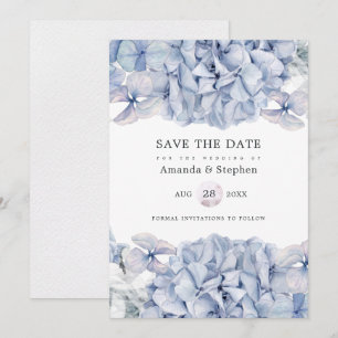 Reserva La Fecha Blue Hydrangeas Boda