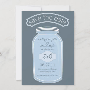 Reserva La Fecha Blue Mason Jar Save the Date
