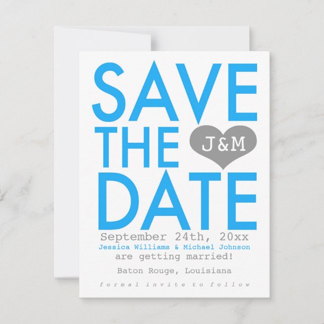 Reserva La Fecha Blue Modern Save the Date (Anverso)