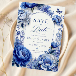 Reserva La Fecha Blue Peony Floral