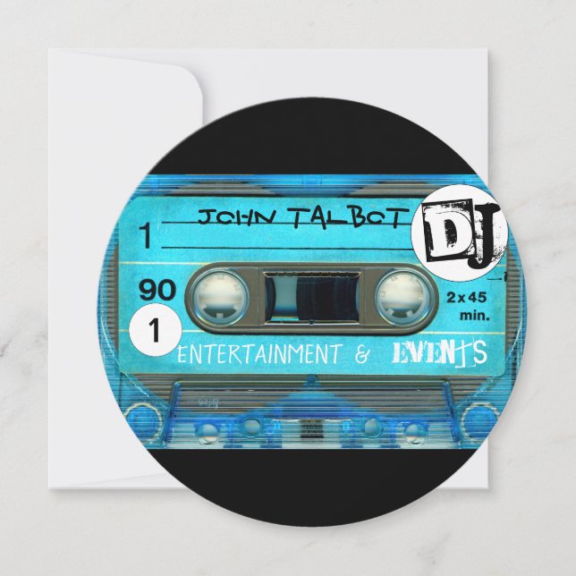 Reserva La Fecha Blue Retro T4 Audiotape Cassette 80s DJ Business R (Anverso)