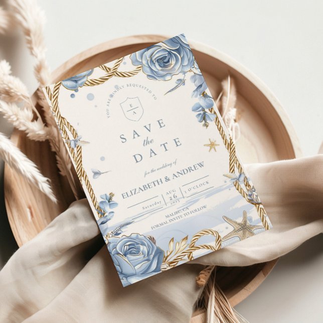 Reserva La Fecha Blue Rose Coastal Rope Wedding (Subido por el creador)