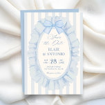 Reserva La Fecha Blue soft ribbon wedding<br><div class="desc">Blue soft ribbon</div>