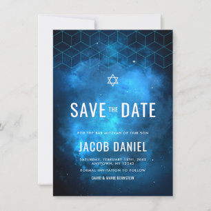 Reserva La Fecha Blue Space Galaxy Bar Mitzvah