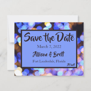 Reserva La Fecha Blue Spot Lights Save the Date Card
