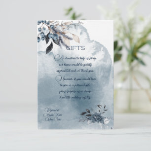 Reserva La Fecha Blue Watercolor Winterberries Gabinete de regalos