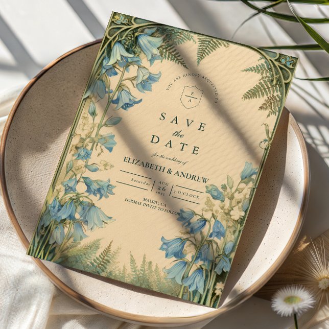 Reserva La Fecha Bluebell Art Nouveau Wedding (Subido por el creador)