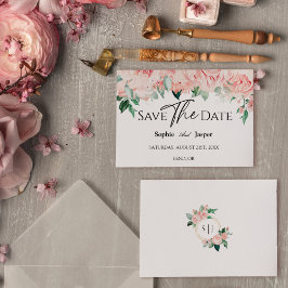 Reserva La Fecha Blush Floral Blanco Zapato de Novia Save The Date