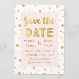 Reserva La Fecha Blush Gold Confetti Boda Foto Guardar la Fecha