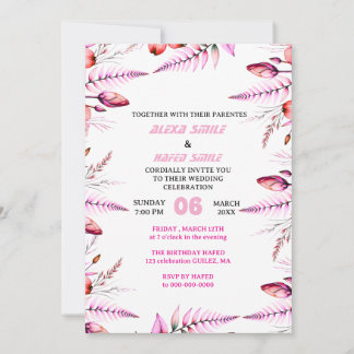 Reserva La Fecha Blush Pink Elegant Gold Wedding Invitation , Whit
