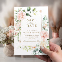 Blush Pink Floral Marco Dorado Save The Date