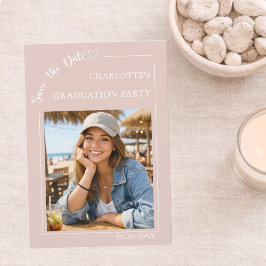 Reserva La Fecha Blush Pink Photo Graduation party
