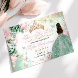 Reserva La Fecha Blush Rosa Verde Salvia Bosque Encantado 15 Años