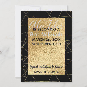 Reserva La Fecha BM Bar Bat Mitzvah Gold Stars