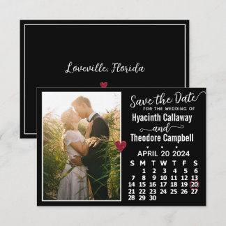 Reserva La Fecha Boda Abril 2024 Personalizado de calendario Foto d