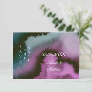 Reserva La Fecha Boda abstracta morada y turquesa
