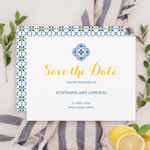 Boda Acuarela de Limón con Azulejo Mediterráneo