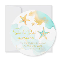 Boda acuática Starfish Nautical Beach Save the Dat