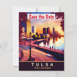 Reserva La Fecha Boda al atardecer en el río de Tulsa Oklahoma