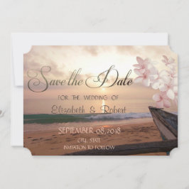 Reserva La Fecha Boda al Atardecer en la Playa, Plumeria Save The D