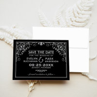 Boda Art Déco con trabajo de rollo de plata negra