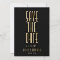 Boda Art Déco Minimalista de Oro Negro