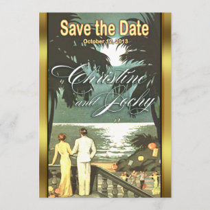 Reserva La Fecha Boda Art Deco Vintage Beach