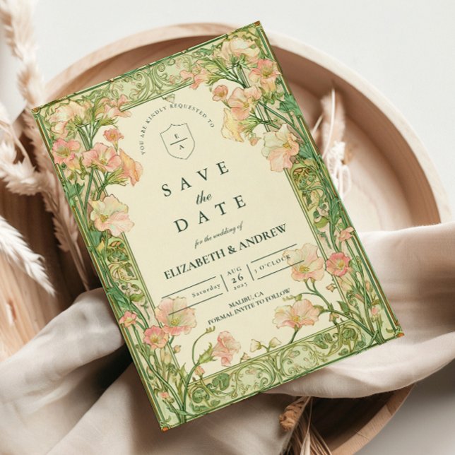 Reserva La Fecha Boda Art Nouveau de Pea Dulce Rosa (Subido por el creador)