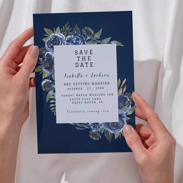 Reserva La Fecha Boda Azul Polvo Champagne Marfil  (Dusty Blue Navy Champagne Ivory Wedding Supplies)