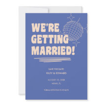Boda Azul Retro Negrita "Nos Estamos Casando"