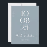Reserva La Fecha Boda azul turbio y simple de Moda moderna<br><div class="desc">Bodas modernas ahorran la fecha con un elegante diseño de moda y estilo minimalista.</div>