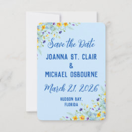 Reserva La Fecha Boda azul Wildflower Bliss Pastel