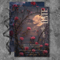 Boda Black Moody Gothic Moon & Red Roses