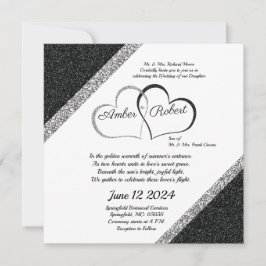 Reserva La Fecha Boda Black & Silver guardar la fecha con poema del