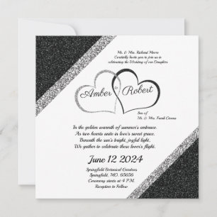Reserva La Fecha Boda Black & Silver guardar la fecha con poema del