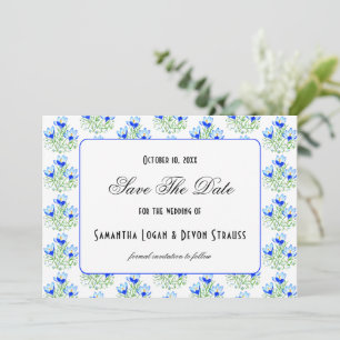 Reserva La Fecha Boda Blanca Crocus Azul