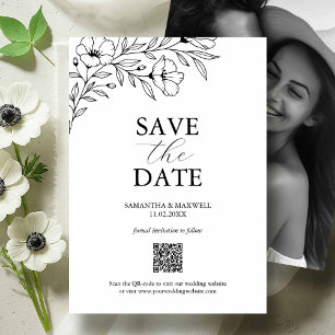 Reserva La Fecha Boda blanca y negra salva las fechas con foto