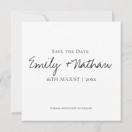 Reserva La Fecha Boda blanco negro clásico contemporáneo