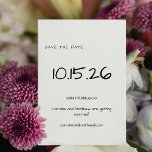 Reserva La Fecha Boda blanco negro simple manuscrito Minimalista<br><div class="desc">Simple casamiento blanco Minimalista escrito a mano Guardar la fecha</div>