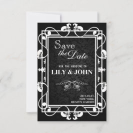 Reserva La Fecha Boda blanco y negro de personalizable