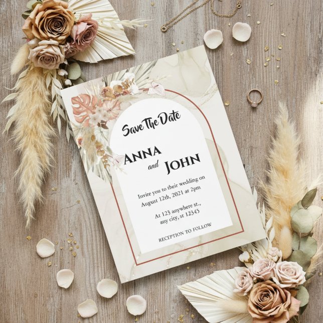 Reserva La Fecha Boda Bohemio Floral "Save the Date" (Subido por el creador)