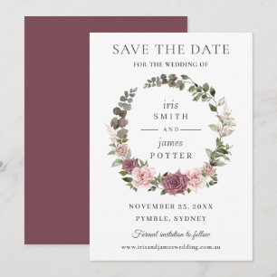 Reserva La Fecha Boda Boho Blush Cinnamon Rose Floral Verde