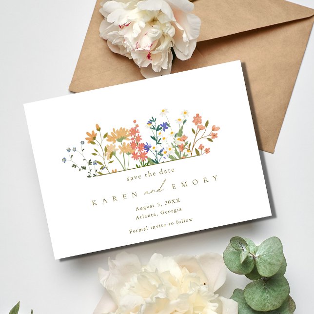 Reserva La Fecha Boda Boho de Flor Silvestre de Verano  (Subido por el creador)