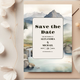 Reserva La Fecha Boda Boho de la cascada de las montañas rusas
