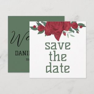 Reserva La Fecha Boda Boho de Rosas Rojas