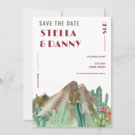 Reserva La Fecha Boda boho desierto cactus Arizona destino